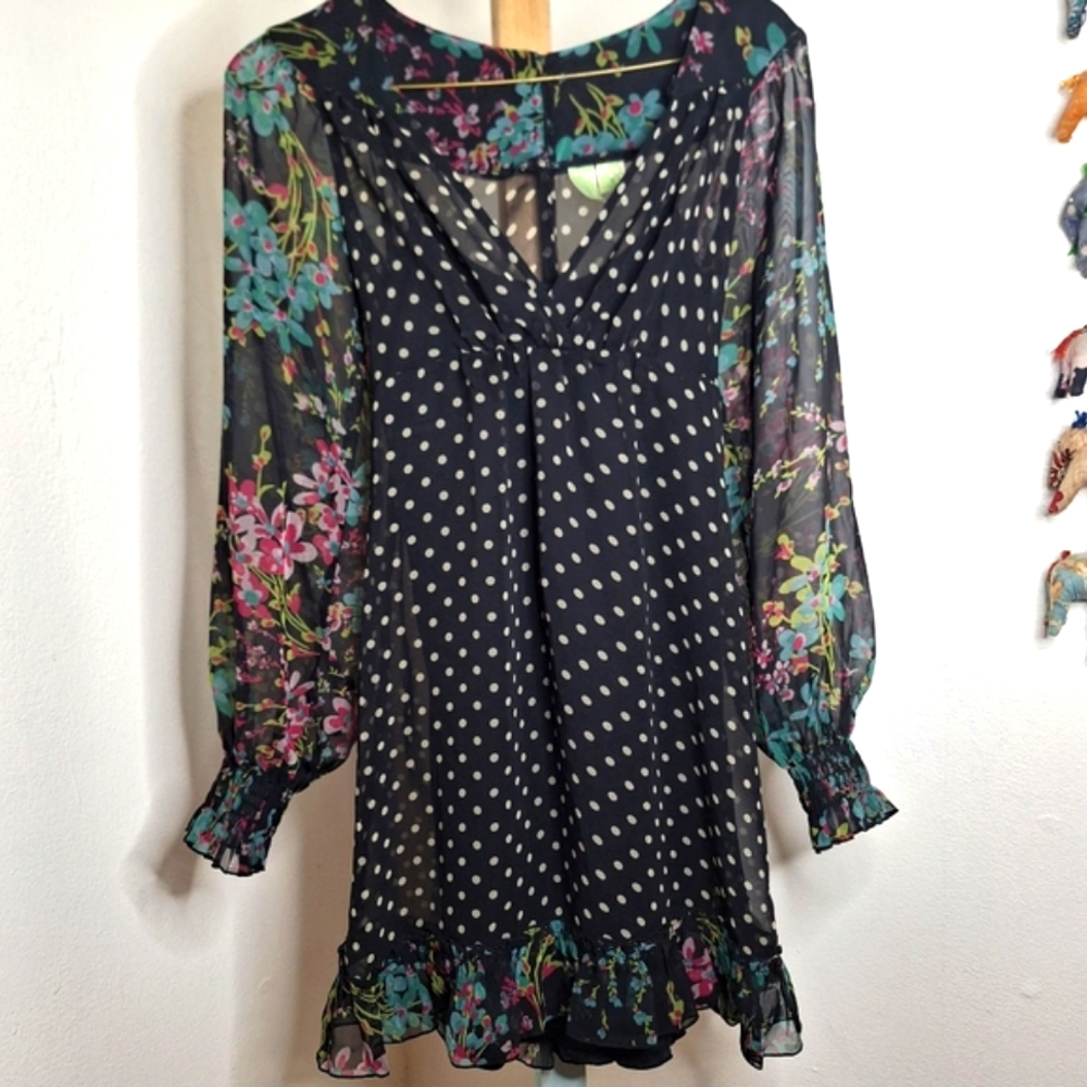 Johnny Martin Tulle Floral Polkadot Dress